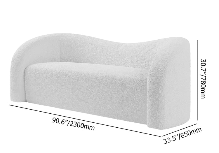 Aurora Plush White Boucle Luxury 3 Seater Sofa
