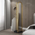 Kelva Clothes hanger with Floor mirror and marble base