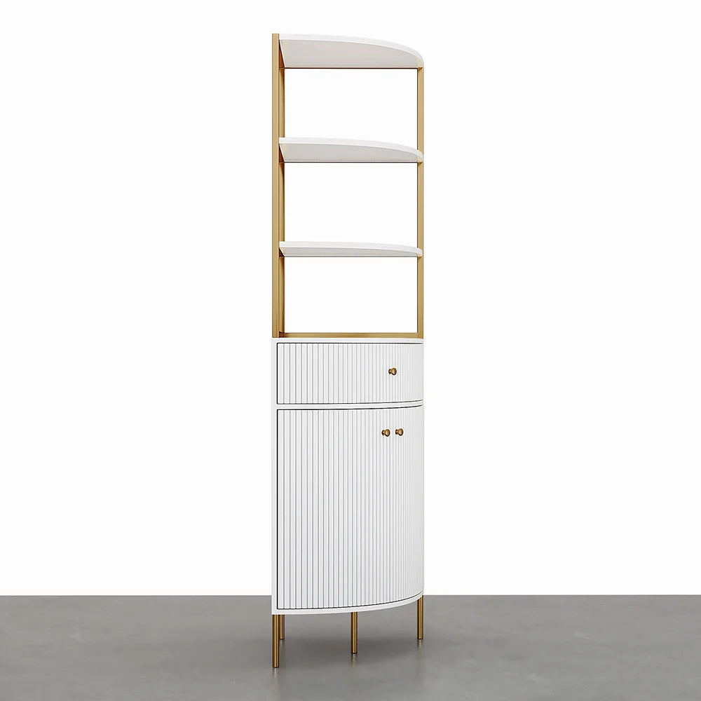 Moya Modern White Corner Bookshelf