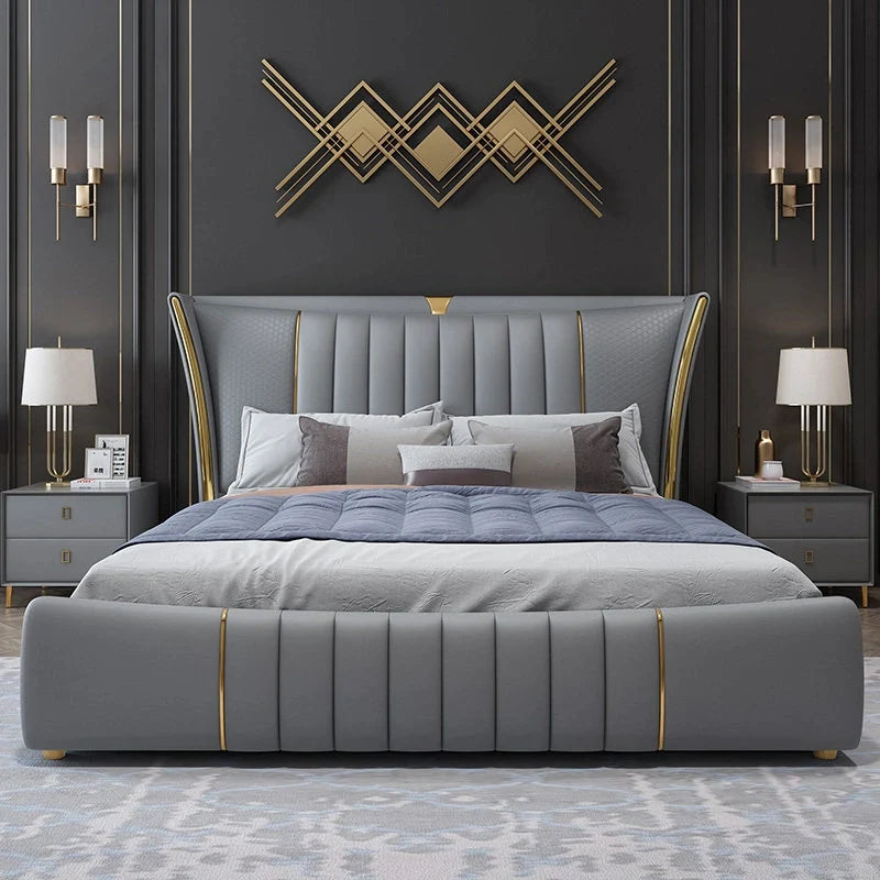 Serenzo Luxury Upholstered Bed In Leatherette