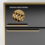 Sam Modern Luxury Black & Gold Bed Side Table