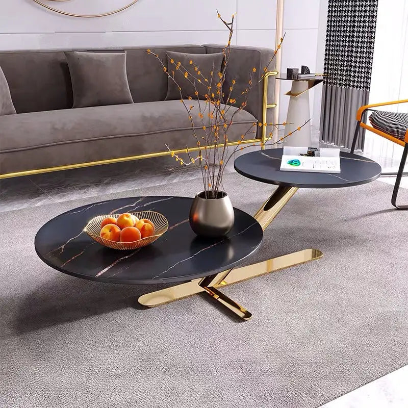 Zerena Modern Round Golden Base Round Center Table