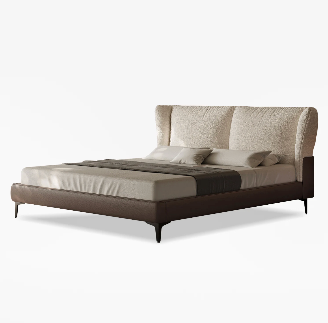 Mocha Modern Minimalist Dual Color Bed With Storage