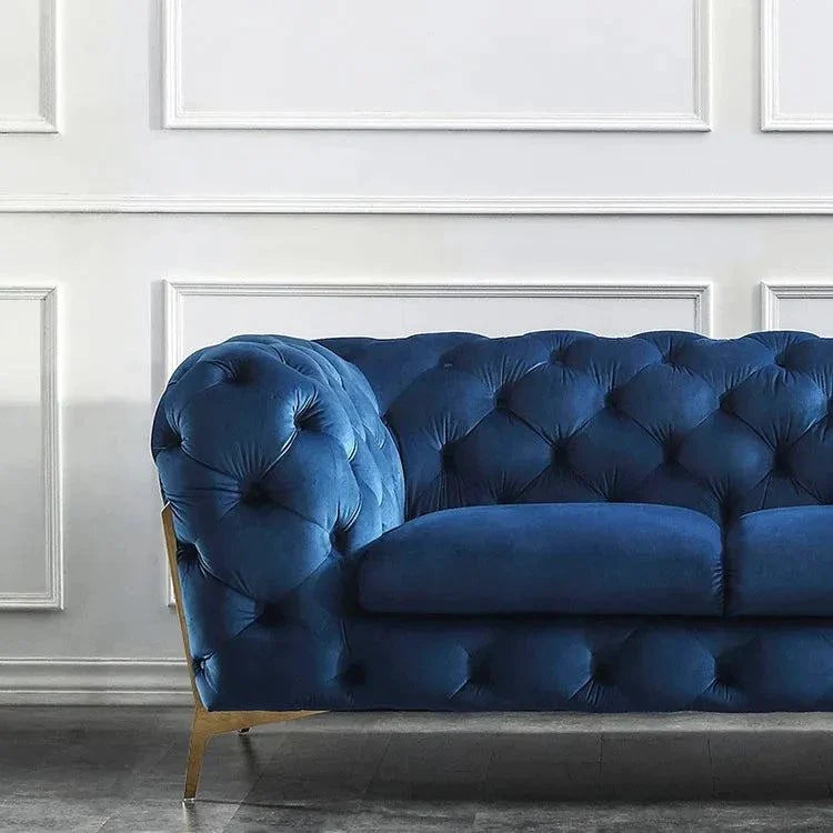 Beyonce Contemporary Button Tufted Leathaire 3-Seater Chesterfield Sofa