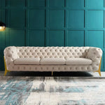 Beyonce Contemporary Button Tufted Leathaire 3-Seater Chesterfield Sofa