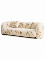 The Grevelle Sofa — Luxury Botanical Curved 3 Seater Sofa