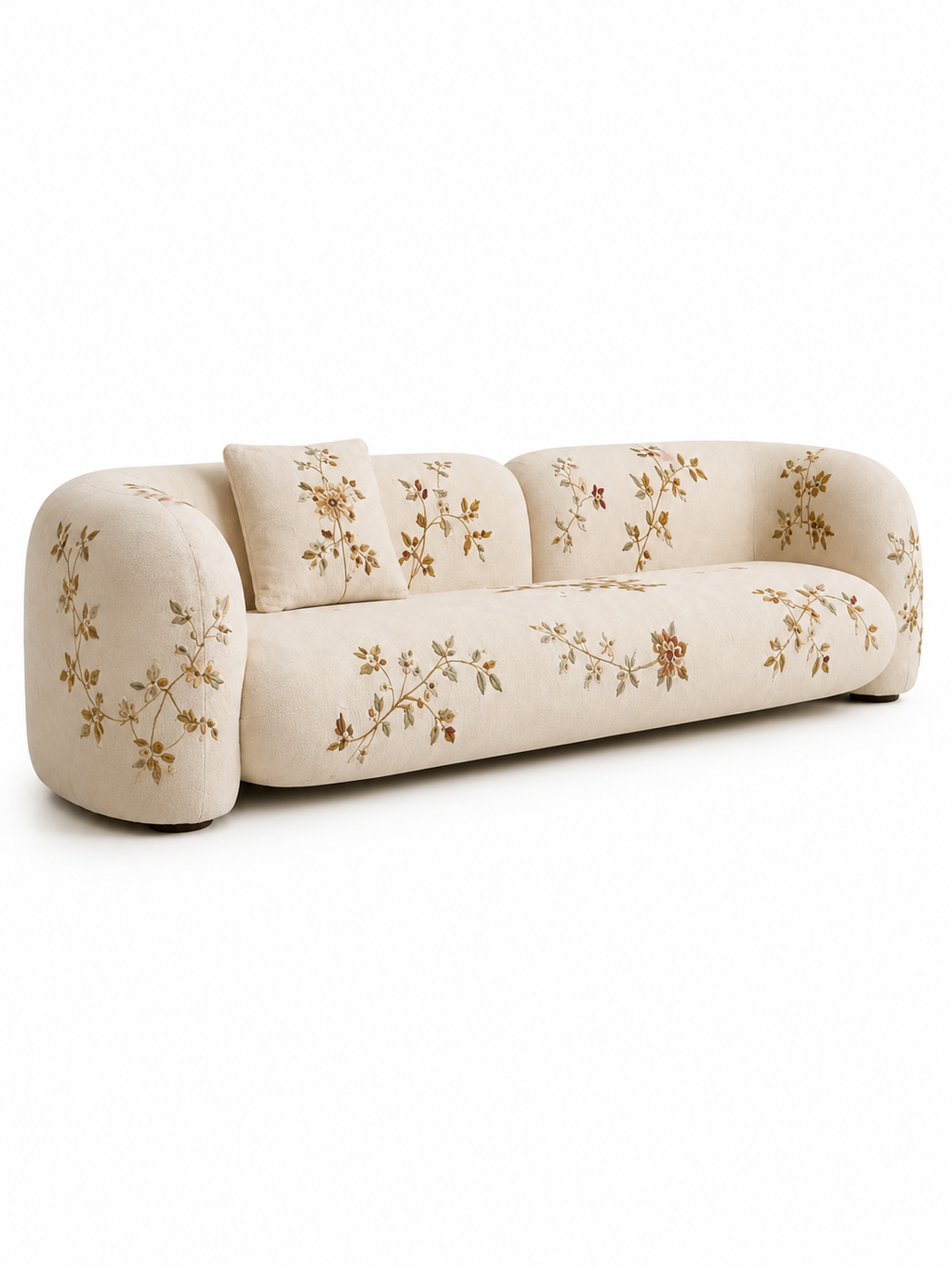 The Grevelle Sofa — Luxury Botanical Curved 3 Seater Sofa