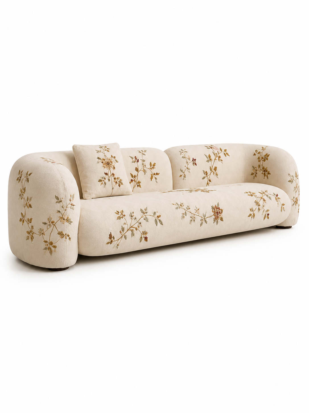 The Grevelle Sofa — Luxury Botanical Curved 3 Seater Sofa