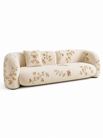 The Grevelle Sofa — Luxury Botanical Curved 3 Seater Sofa
