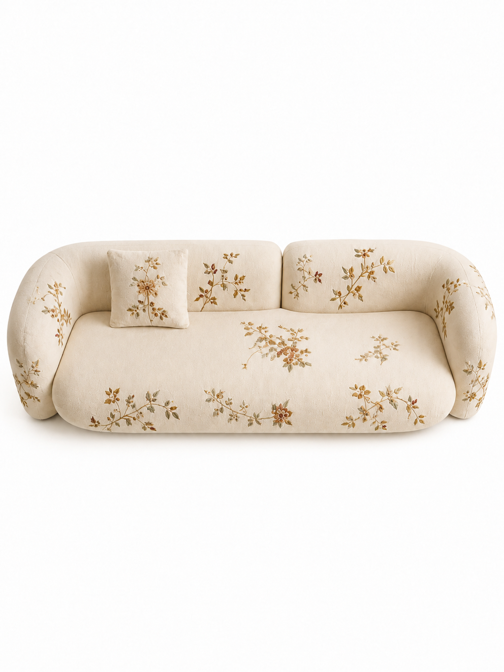 The Grevelle Sofa — Luxury Botanical Curved 3 Seater Sofa