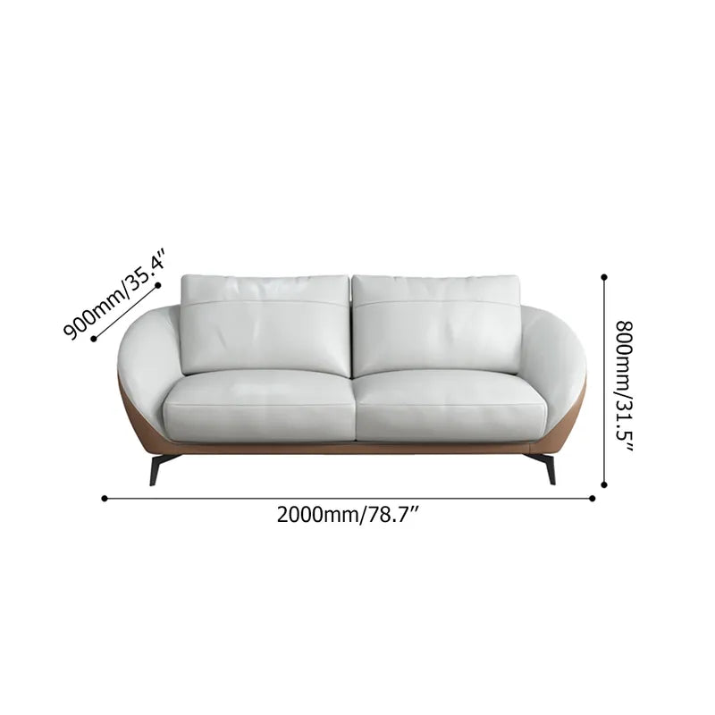 Versace Luxury Leath-Aire Upholstered Sofa in White for a Stylish Look