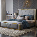 Urbane Modern Luxury Upholstered Bed In Leatherette
