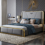 Urbane Modern Luxury Upholstered Bed In Leatherette