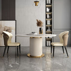 Alzar Modern Contemporary Round 4 Seater Dining Set