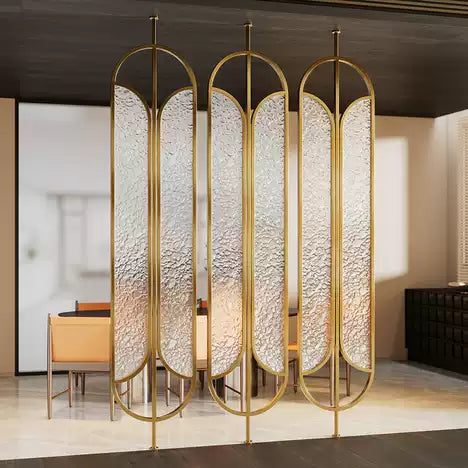 Loral Fluted Glass Metal Partition