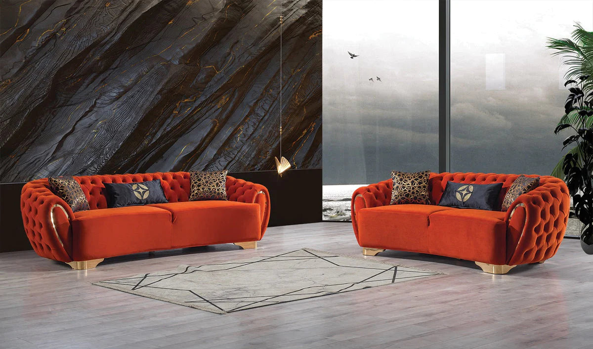 Milano Modern Luxury Chesterfield Designer Sofa Set