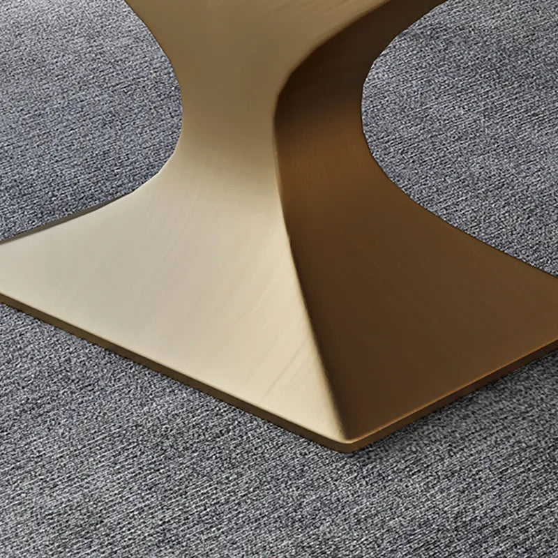 Splendor Modern Rectangular Dining Table and Chair Combination with Italian Stone and Glass Top