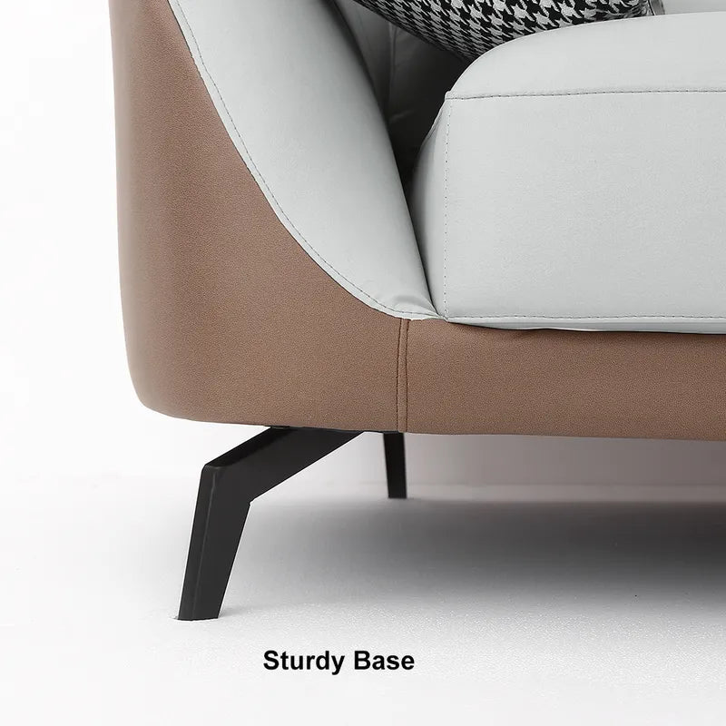 Versace Luxury Leath-Aire Upholstered Sofa in White for a Stylish Look