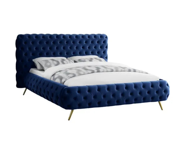 Antara Modern Tufted Upholstered Bed in Blue
