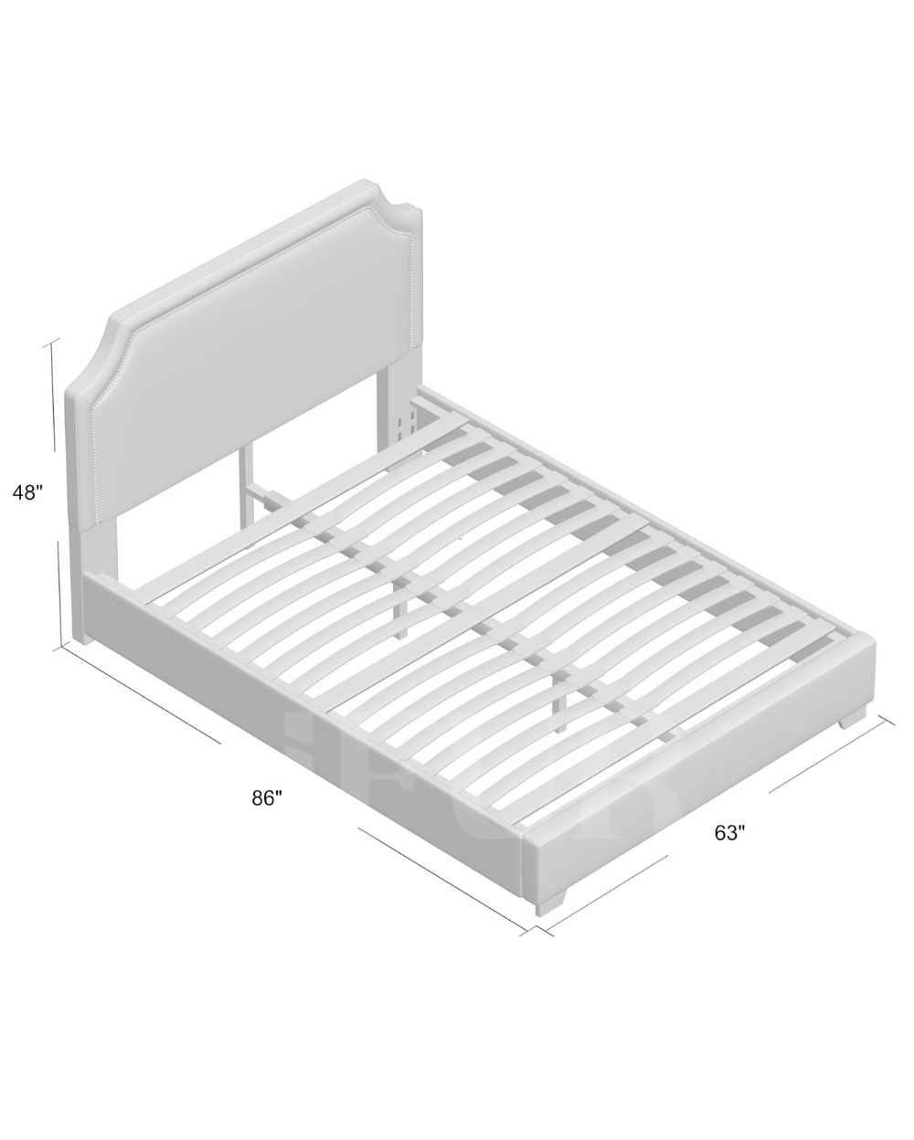 Monarch Rise Upholstered Metal Platform Bed