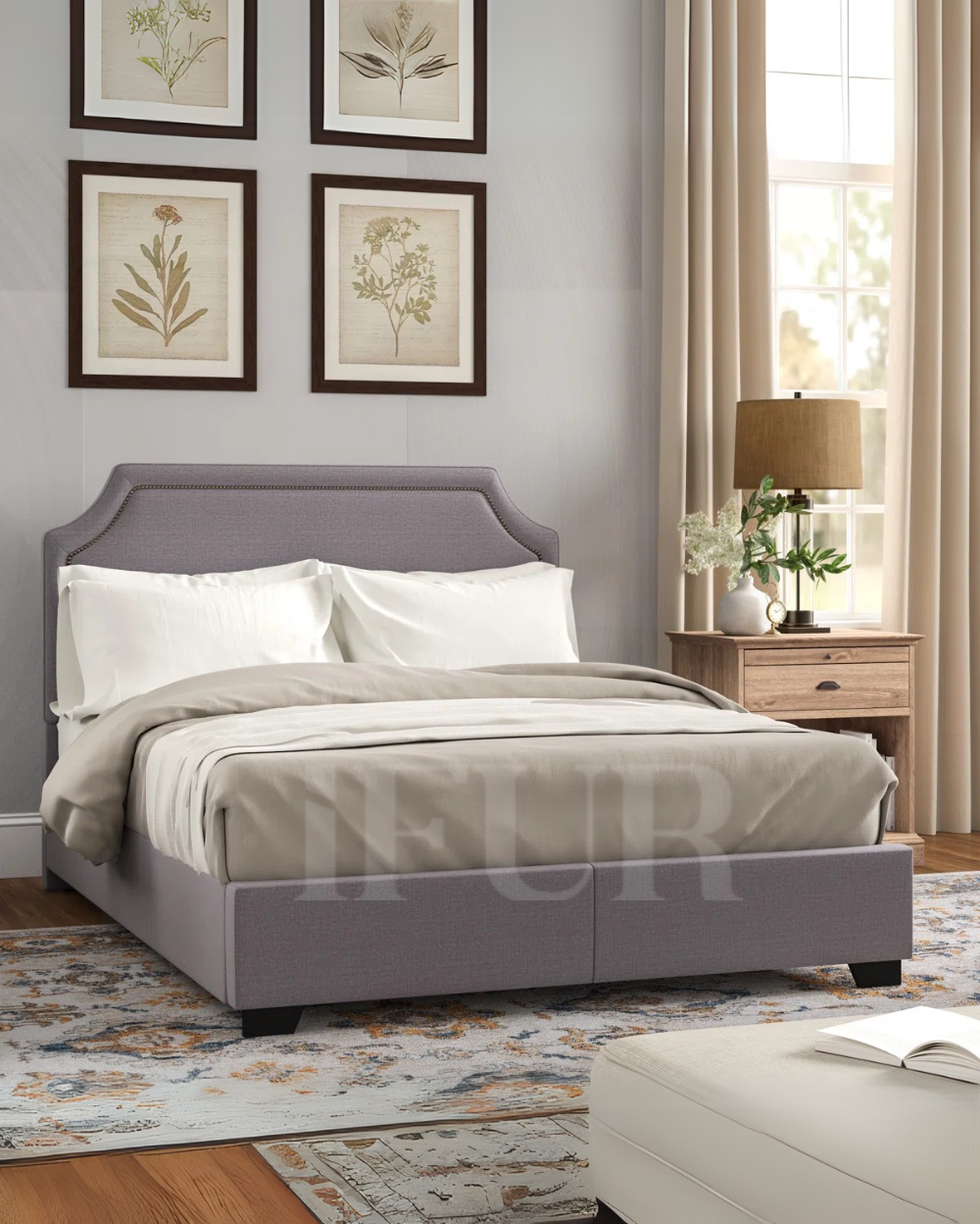Monarch Rise Upholstered Metal Platform Bed