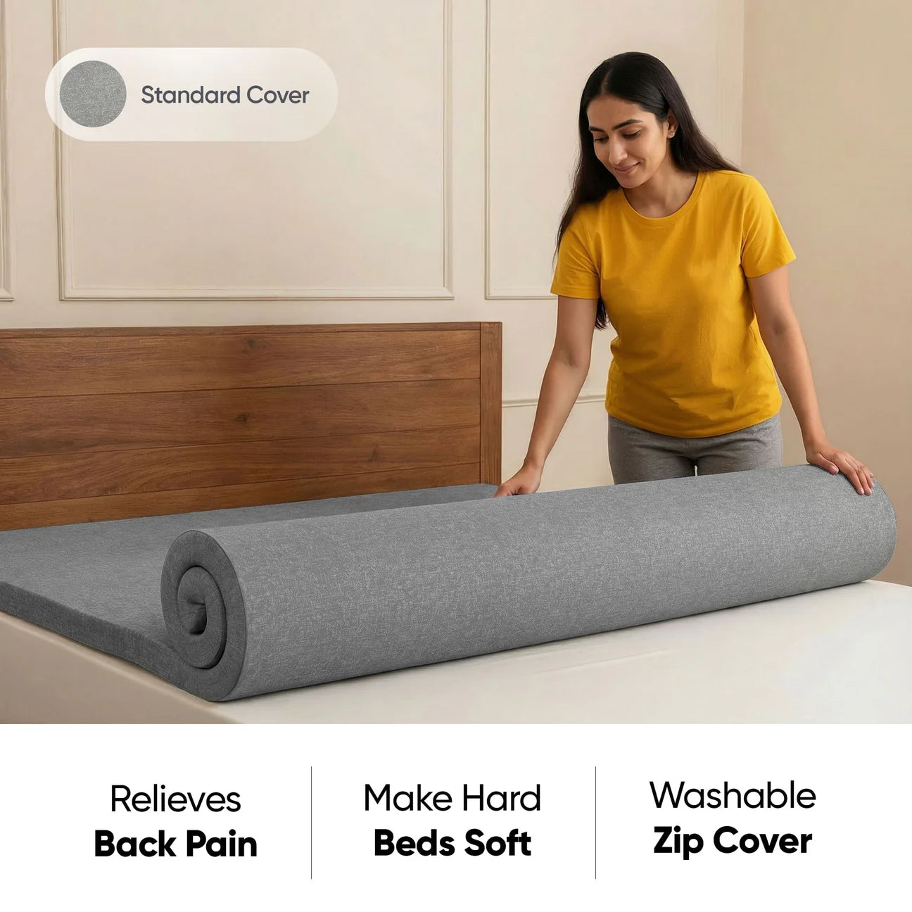 Pearl Modern White Boucle Platform Bed
