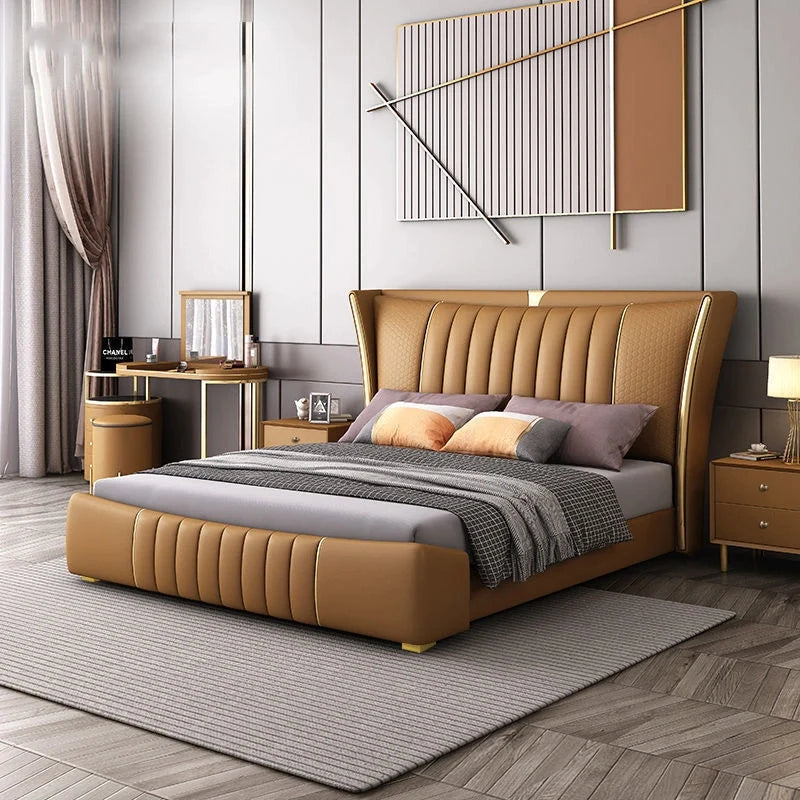 Serenzo Luxury Upholstered Bed In Leatherette