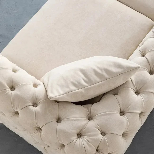 Beyonce Contemporary Button Tufted Leathaire 3-Seater Chesterfield Sofa