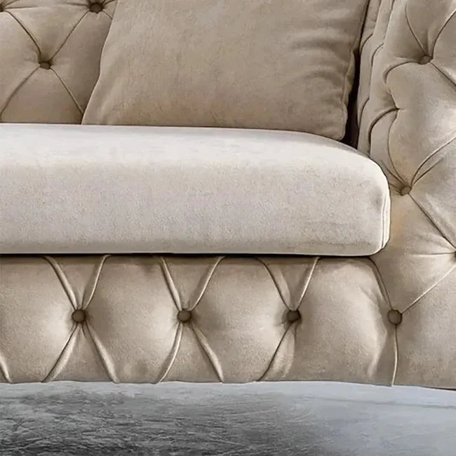 Beyonce Contemporary Button Tufted Leathaire 3-Seater Chesterfield Sofa