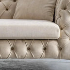 Beyonce Contemporary Button Tufted Leathaire 3-Seater Chesterfield Sofa