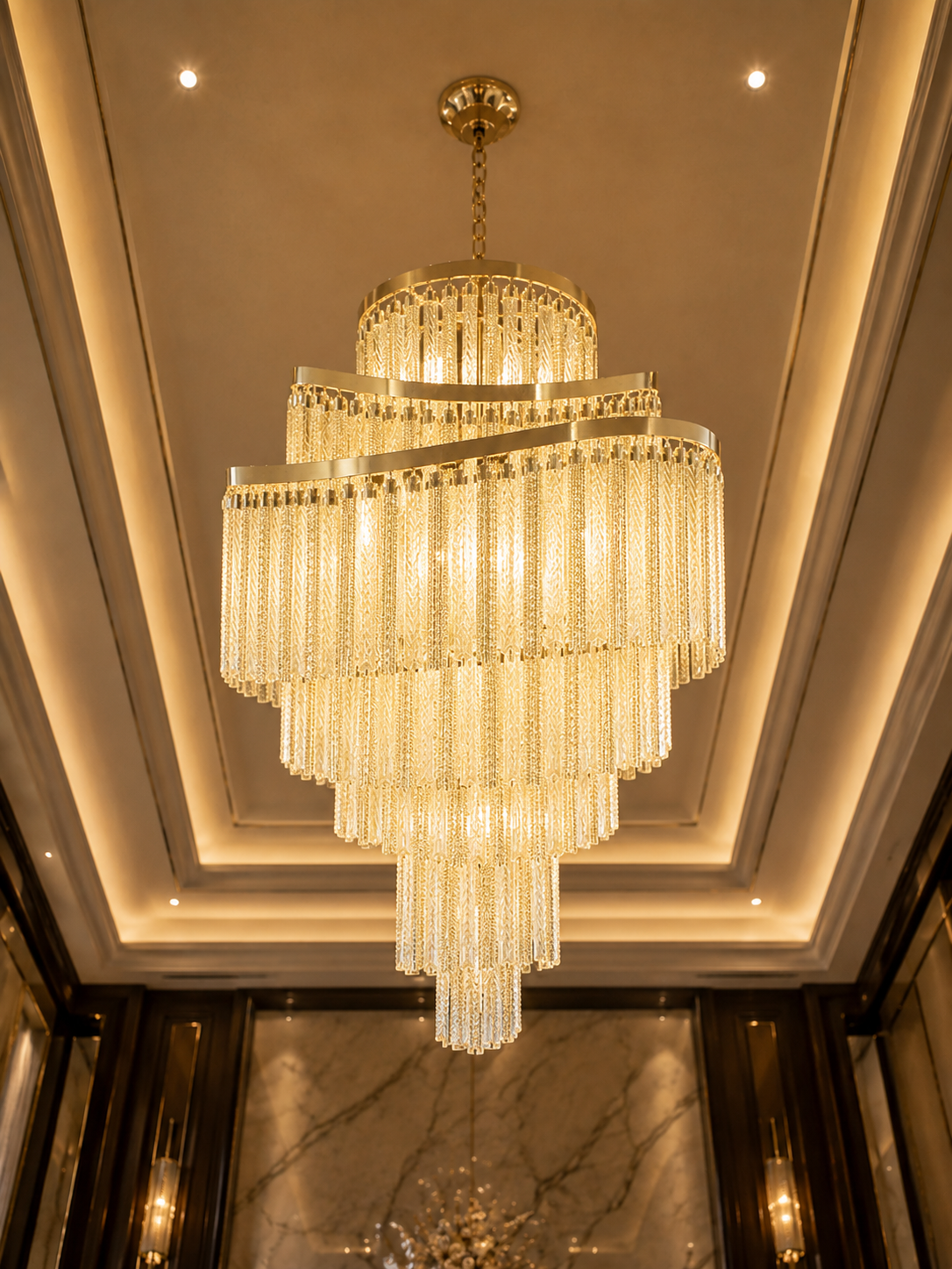 The Galverra Cascade — Luxury Gold Crystal Chandelier