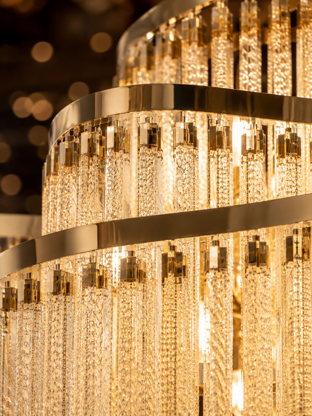 The Galverra Cascade — Luxury Gold Crystal Chandelier