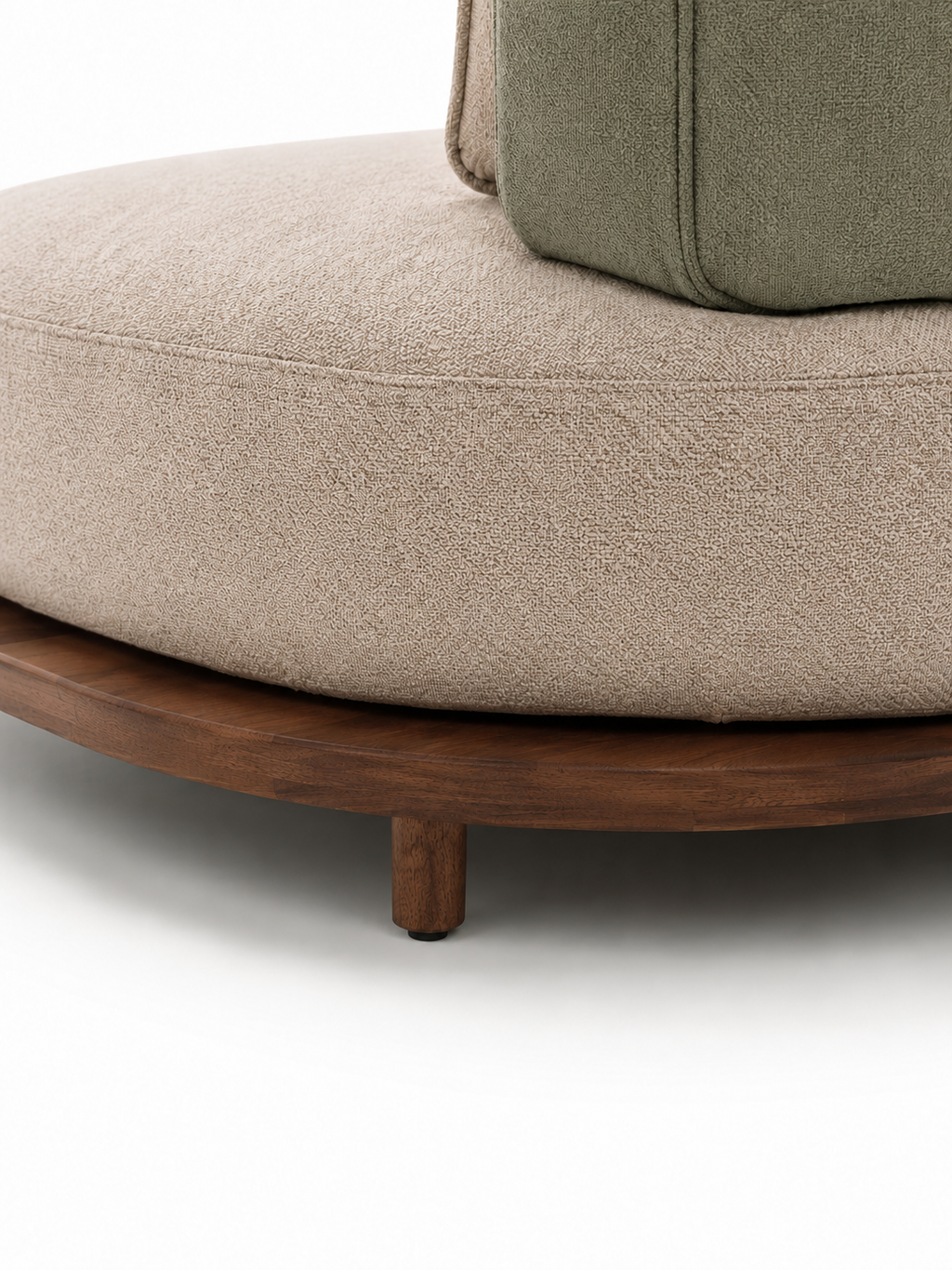 The Indira Sofa — Luxury 6-Seater Textured Fabric Sofa with Wooden Base