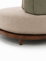 The Indira Sofa — Luxury 6-Seater Textured Fabric Sofa with Wooden Base