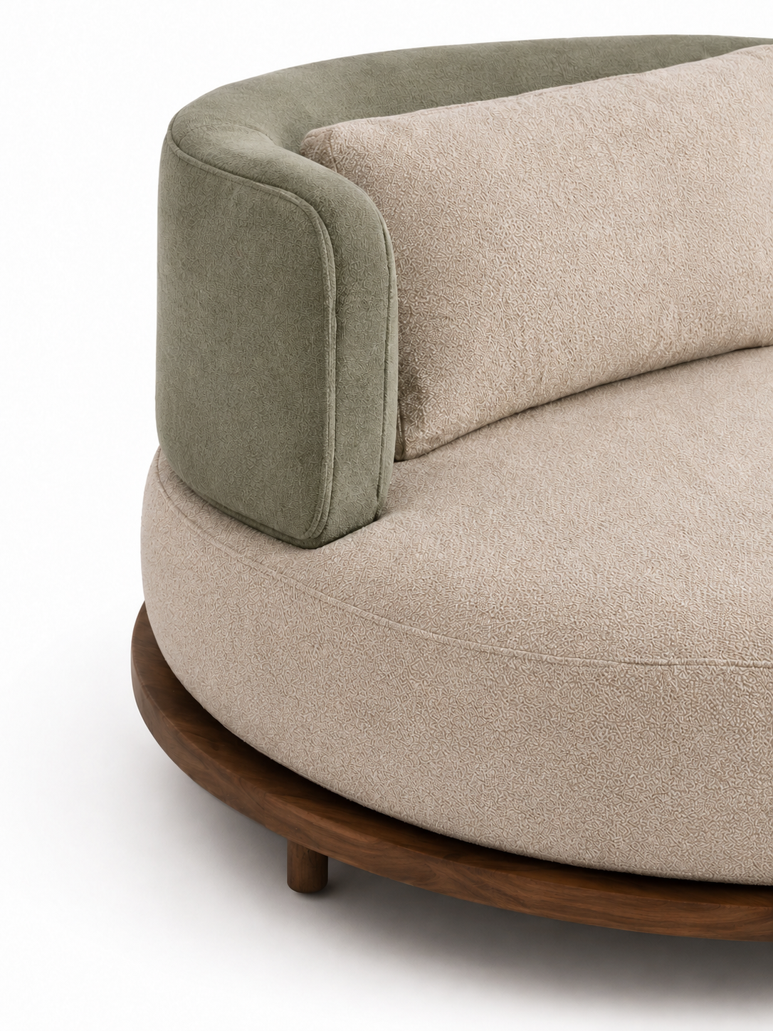 The Indira Sofa — Luxury 6-Seater Textured Fabric Sofa with Wooden Base