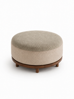 The Indira Sofa — Luxury 6-Seater Textured Fabric Sofa with Wooden Base