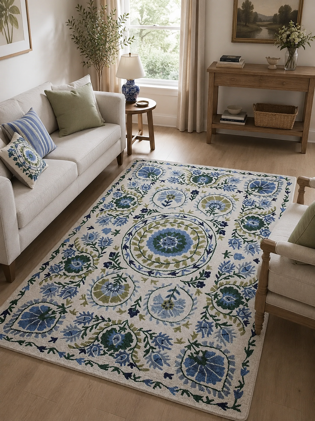 The Riviera Rug — Luxury Vintage Botanical Area Rug