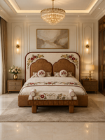 The Elowen Bed — Luxury Floral Upholstered Bed