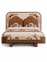 The Elowen Bed — Luxury Floral Upholstered Bed