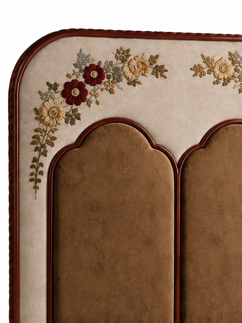 The Elowen Bed — Luxury Floral Upholstered Bed