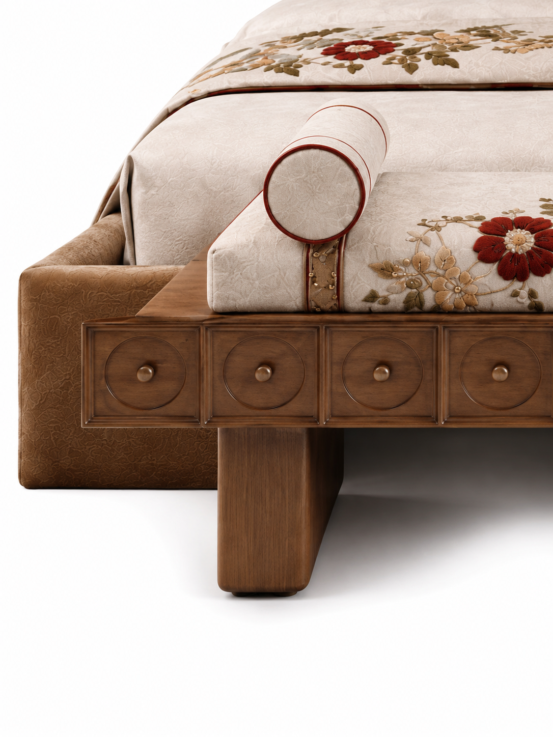 The Elowen Bed — Luxury Floral Upholstered Bed