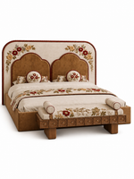 The Elowen Bed — Luxury Floral Upholstered Bed