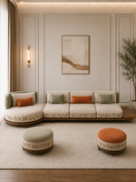 The Florenza Sofa Set — Luxury Modular Solid Teak Wood Living Room Sofa