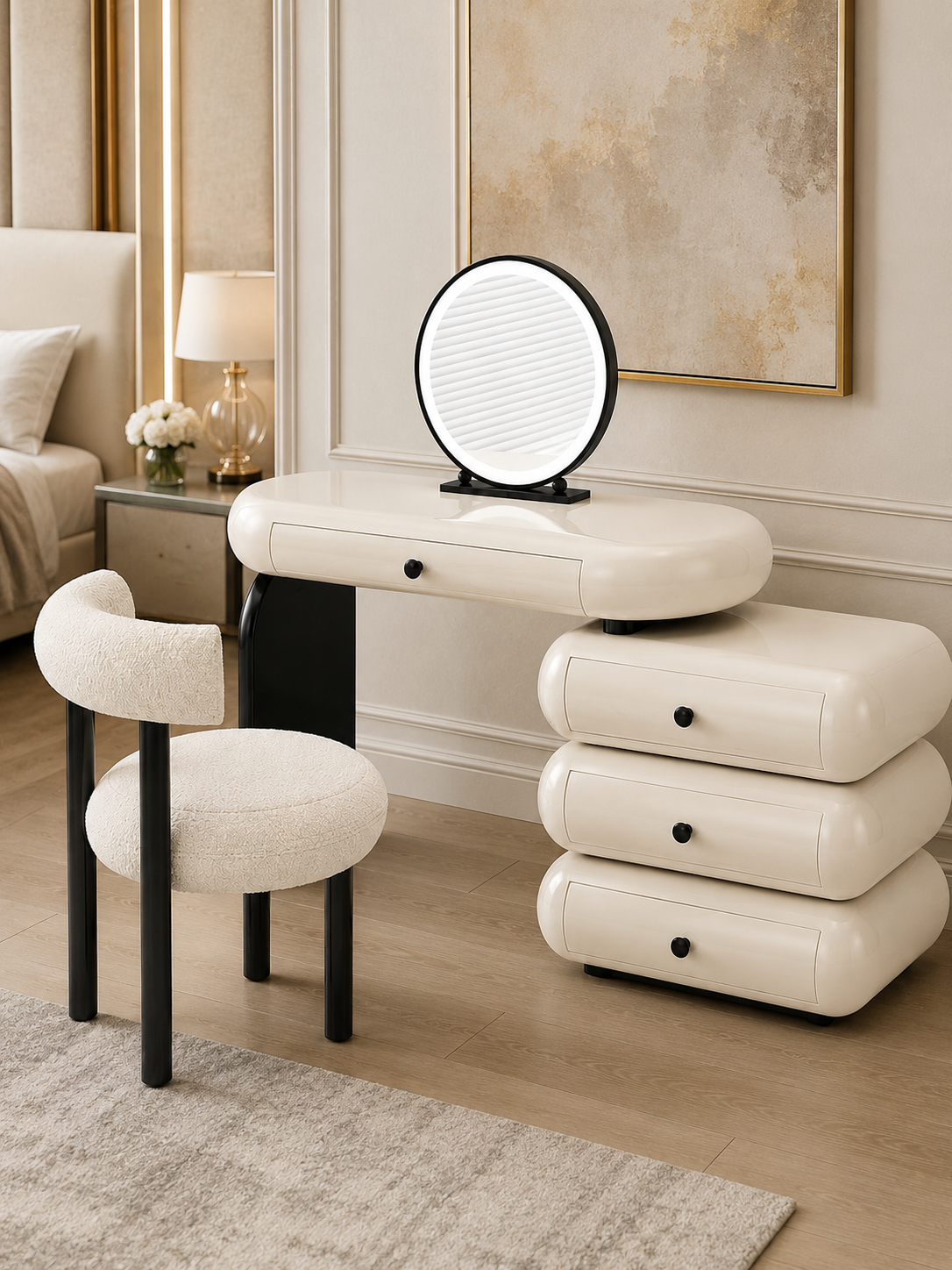 The Orvessa Dressing Table — Luxury Modern Makeup Vanity with Storage