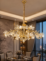 The Florenza Élan — Luxury Gold Floral Crystal Chandelier