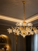 The Florenza Élan — Luxury Gold Floral Crystal Chandelier