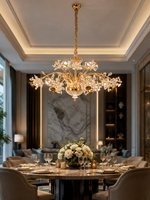 The Florenza Élan — Luxury Gold Floral Crystal Chandelier