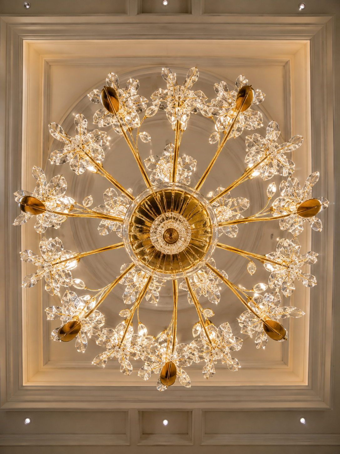 The Florenza Élan — Luxury Gold Floral Crystal Chandelier
