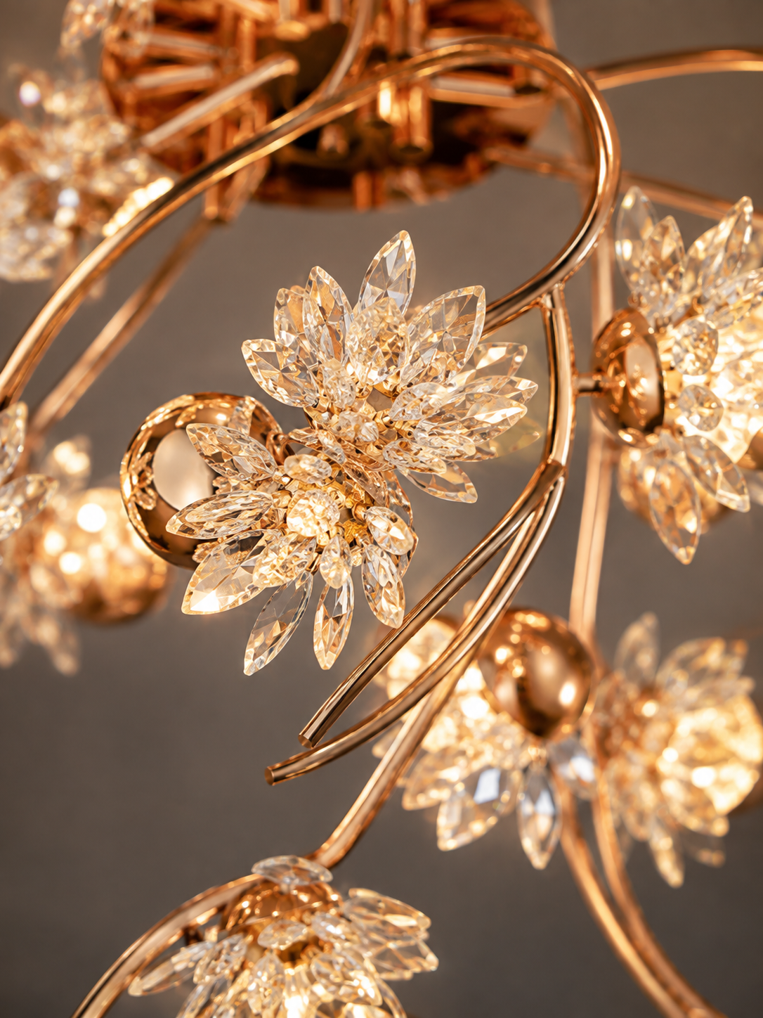 The Kalviera Bloom Chandelier — Luxury Crystal Floral Vine Ceiling Light