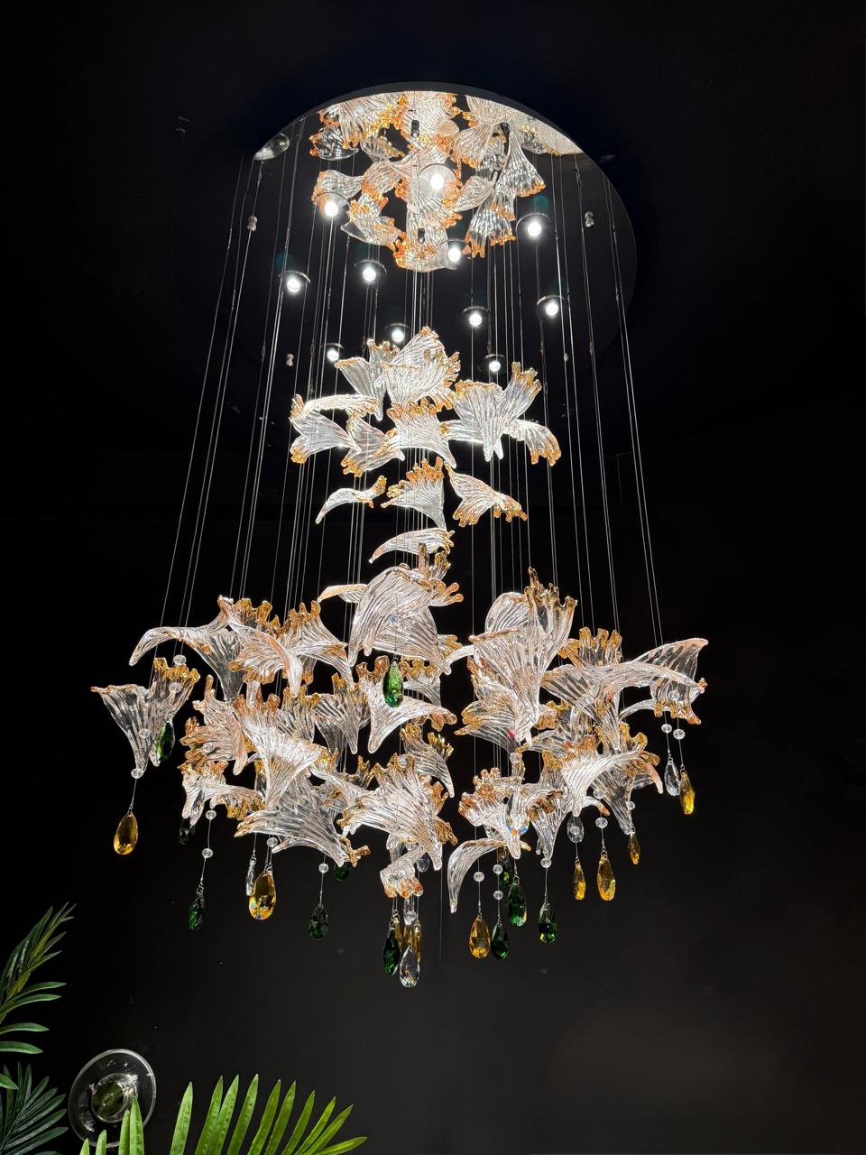 The Nylora Bloom — Luxury Crystal Floral Cascade Chandelier
